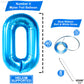 Giant Blue 0 Number Balloons - 40 Inch | 0 Digit Balloon For Ocean Theme | Blue 0 Balloon For Ocean Theme Birthday Party Supplies | Mylar Blue Number 0 Balloon | Blue Mermaid Birthday Decorations