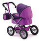 Bayer Designs: Doll Pram For Dolls Up To 18'', Stroller For Doll, Easily Foldable For Transporation, Adjustable Handle, Bag Incl
