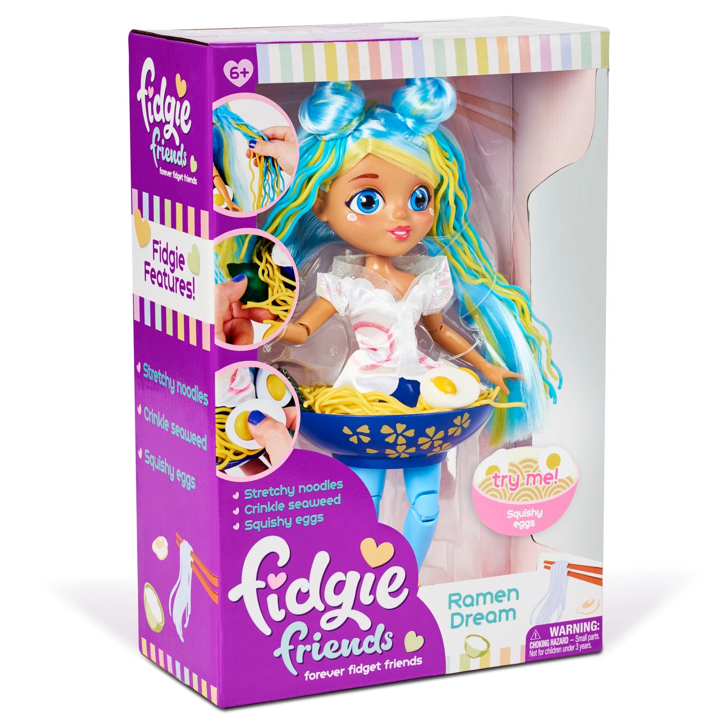 Fidgie Friends Ramen Dream, Fashion Doll, Push Pop Fidget Toy, Anxiety And Stress Relief For Kids