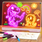 16-Inch Rechargeable Doodle Glow LED Note Board, 7-Color Light Modes, Neon Art Dry Erase Light Up Drawing Pad with Built-in Stan