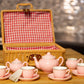 Childrens Porcelain Play Tea Set - 13pcs, Light Pink