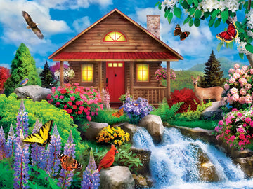 Masterpieces 750 Piece Jigsaw Puzzle For Adults And Family - Floral Falls - 18''X24''