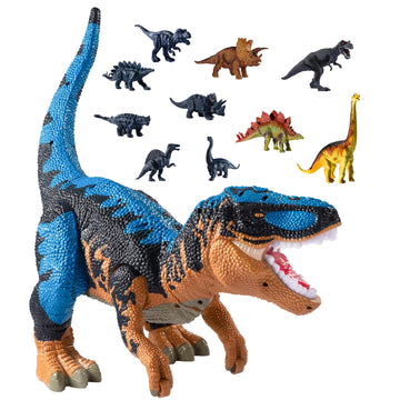 TEMI Large Dinosaur Toys for Kids Boys Toddlers 3 4 5 6 7 Years, Tyrannosaurus Dinosaur with Mist Spray, Light and Sound, Big Di