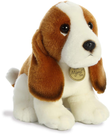 Aurora® Adorable Miyoni® Tots Basset Hound Pup Stuffed Animal - Lifelike Detail - Cherished Companionship - Brown 11 Inches