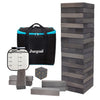 Juegoal 54 Pieces Giant Tumble Tower Blocks Game Giant Wood Stacking Game with 1 Dice Set  Gameboard  Canvas Bag for mature-themed  Kids  Family  Grey