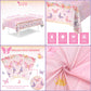 Staraise 3PCS Butterfly Tablecloth,Butterfly Disposable Plastic Table Covers,Watercolor Spring Themed Butterflies Birthday Decor