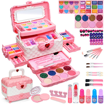 Kids Makeup Kit for Girl - Toys for Girls Washable Make Up for Little Girls,Non Toxic Toddlers Cosmetic Kits,Child Play Makeup T