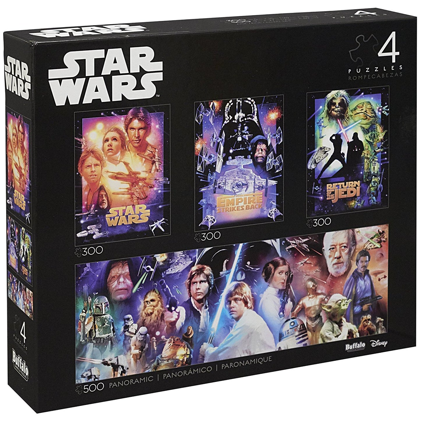 Buffalo Games Star Wars 4 x 1 Multipack Jigsaw Puzzle - Challenging Cardboard Puzzle for Adults - Multicolor, Model 9321