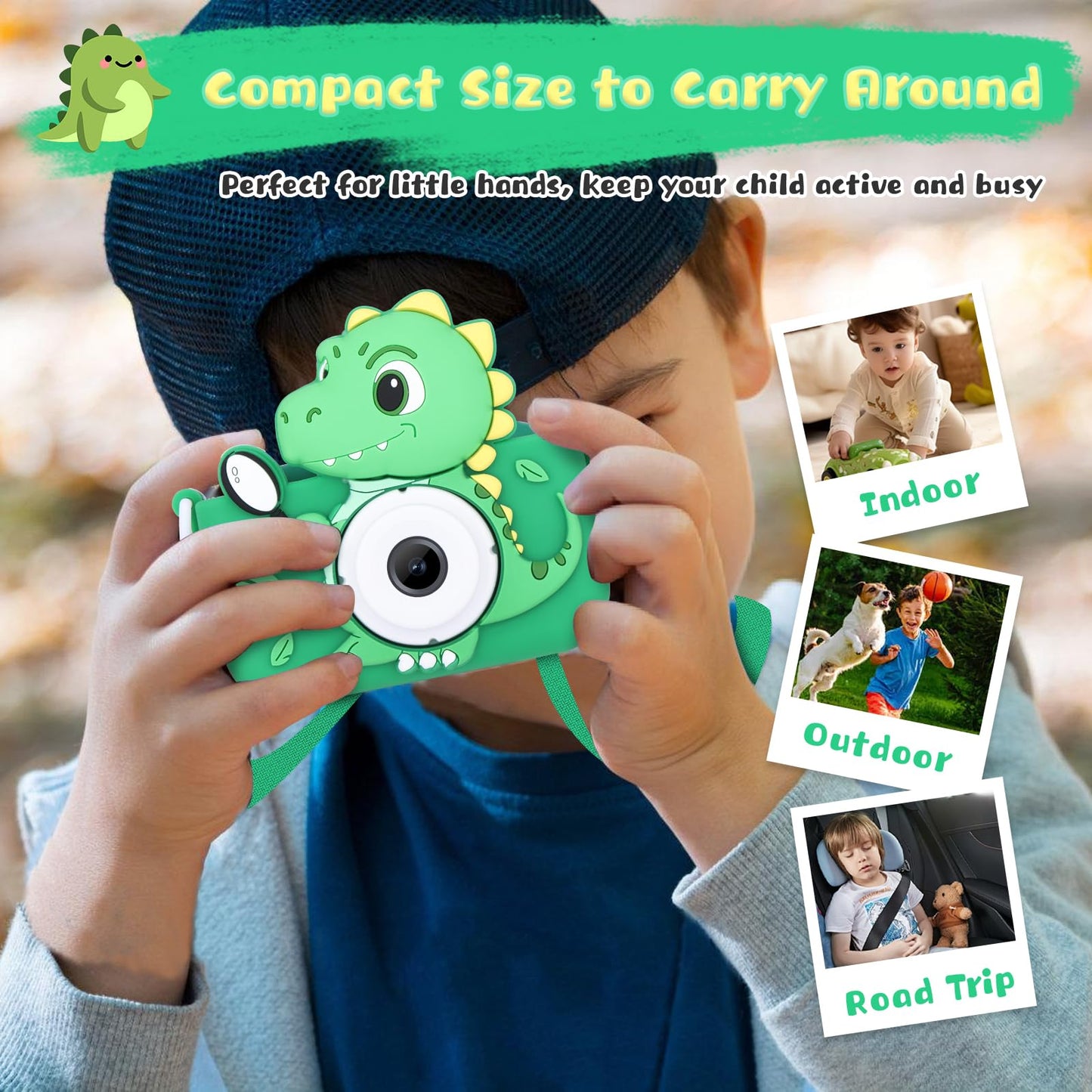 Envyvip Dinosaur Toys Camera For Kids Boys Age 3-8, Toddler Kids Digital Camera Christmas Birthday Gifts For 3 4 5 6 7 8 Years O