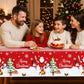 Staraise 3PCS Christmas Tablecloth, Red Rectangular Plastic Christmas Tablecloth, Winter Snowflake Snowman and Santa Claus Dispo