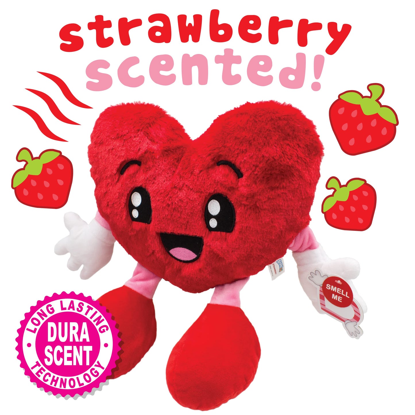 Scentco Sweetheart (Heart) - 10' Patented Gourmet Strawberry Scented Stuffed Plush - Valentines, Gifts For Kids, Gift Guide