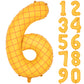 40 In Matte Yellow Number Balloons Helium Foil Mylar Balloon Birthday Party Banquet Decoration Digital 6