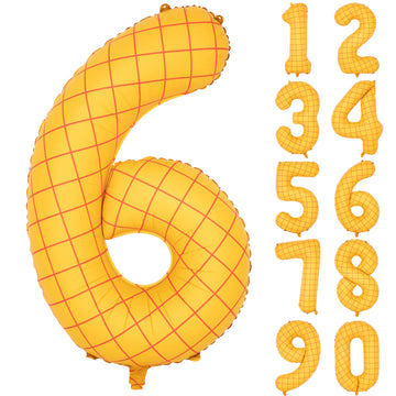 40 In Matte Yellow Number Balloons Helium Foil Mylar Balloon Birthday Party Banquet Decoration Digital 6