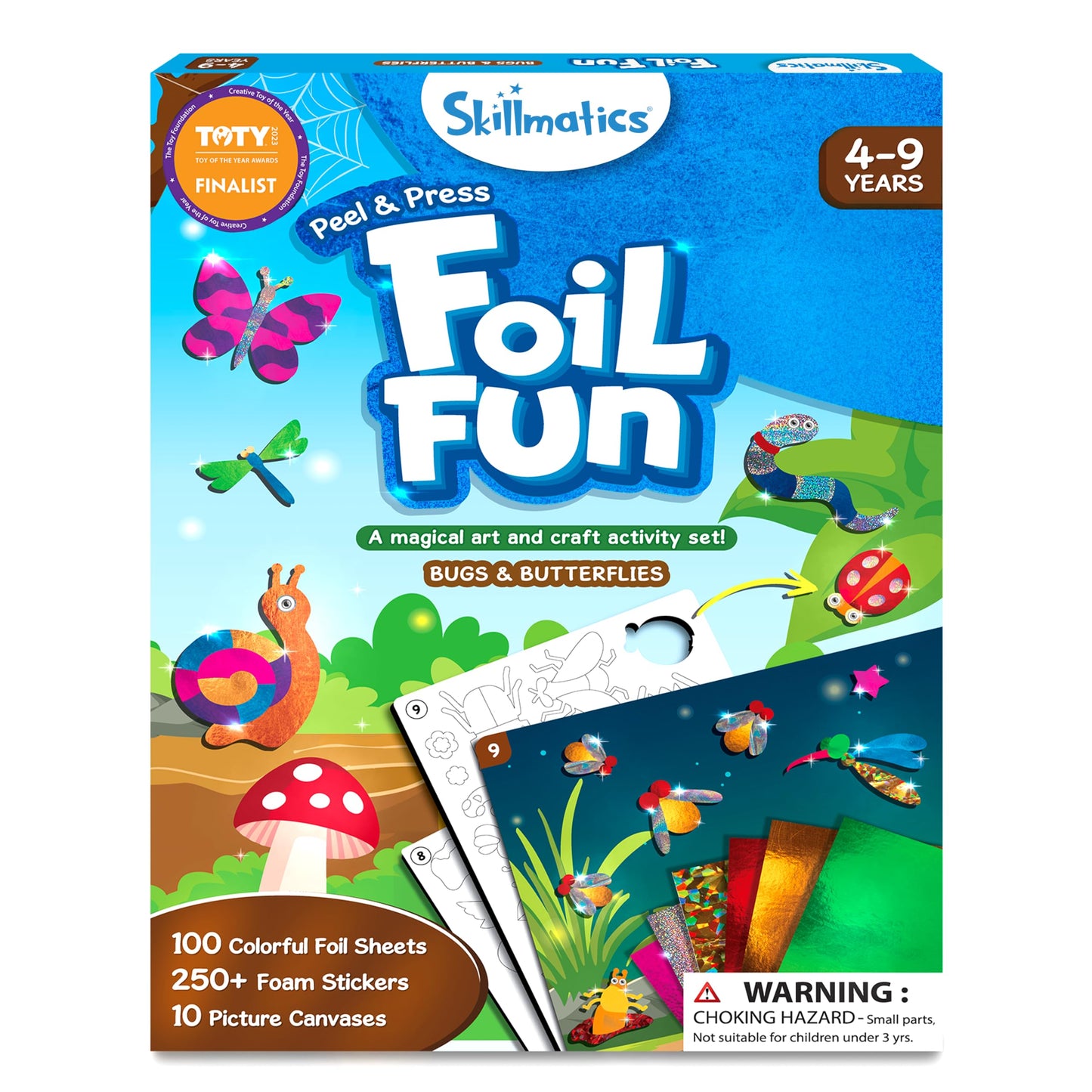 Skillmatics Foil Fun - Bugs & Butterflies, No Mess Art For Kids, Craft Kits & Supplies, Diy Creative Activity, Travel Toys, Gifts For Boys & Girls Ages 4, 5, 6, 7, 8, 9