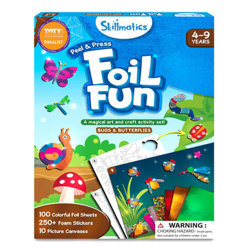 Skillmatics Foil Fun - Bugs & Butterflies, No Mess Art For Kids, Craft Kits & Supplies, Diy Creative Activity, Travel Toys, Gifts For Boys & Girls Ages 4, 5, 6, 7, 8, 9