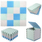 Tamiplay Foam Play Mat For Baby, Eva Soft Non-Toxic Baby Playmat, Interlocking Floor Mats, Solid Colored Foam Puzzled Floor Mats, Baby Play Mat Exercise Mats, 16 Tiles(White/Green/Light Blue)