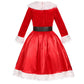 Soyoekbt Christmas Costume For Girls Led Light Up Santa Dress With Red Xmas Hat (9-11 Years)