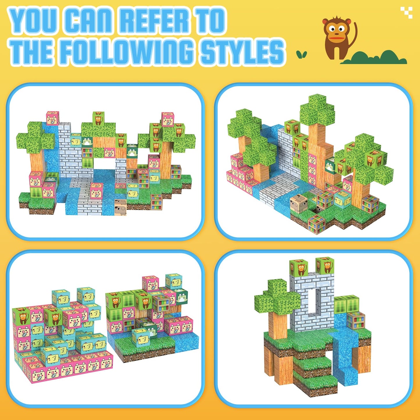 Caringcubs Magnetic Blocks-Build Edition, Magnetic Toys For Boys & Girls, Stem Montessori Sensory Toys For Toddlers Gifts For 3+