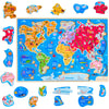 Montessori Mama Wooden Usa Map Puzzle And World Continents And Oceans Map Puzzle (World Map Puzzle)