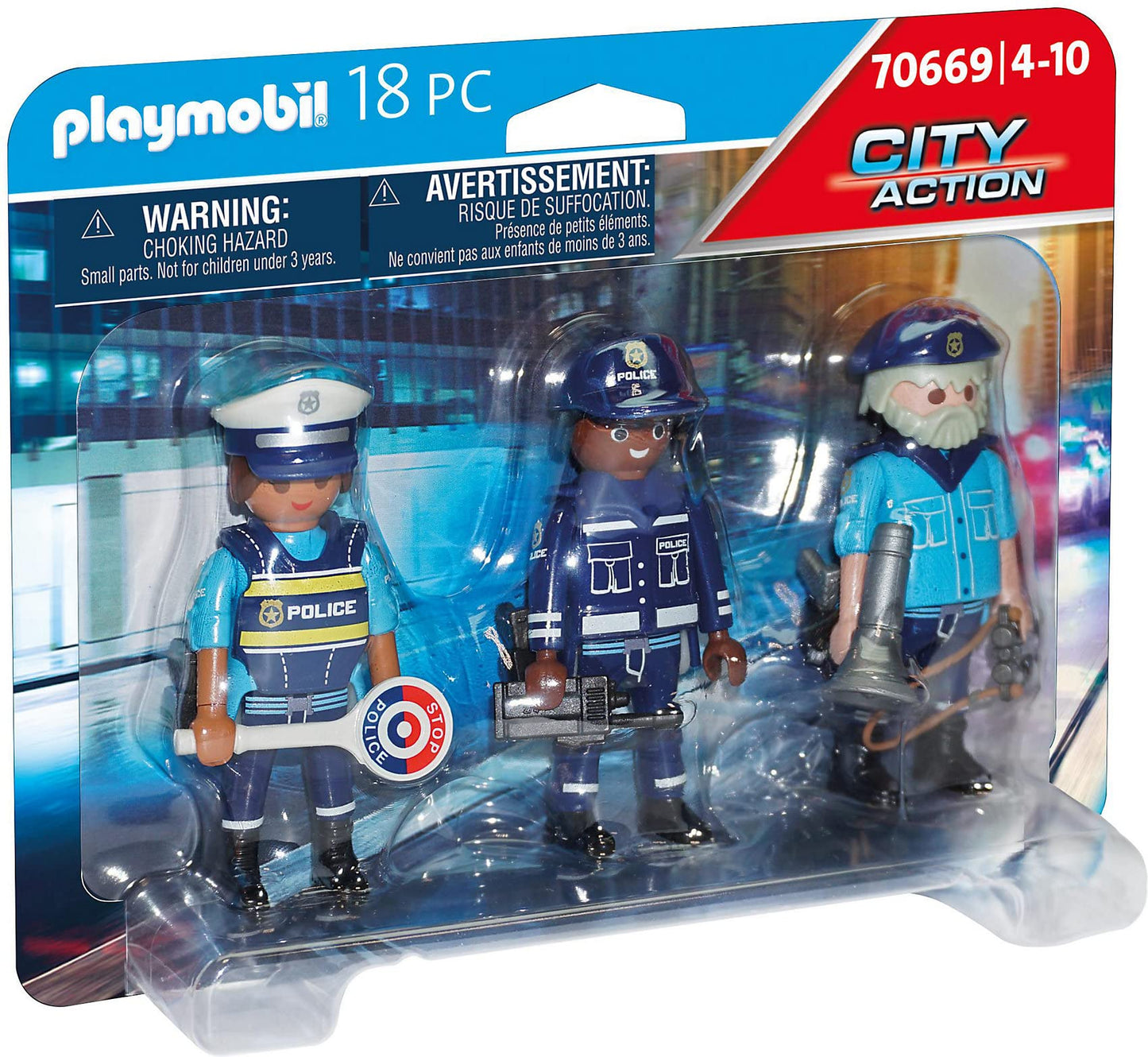 Playmobil Police Figure Set - One Size, Multi Colors, Plastic, Model 70669