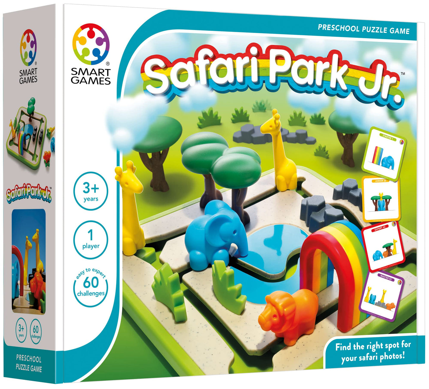 SmartGames Safari Park Jr. Preschool Puzzle Game with 60 Challenges for Ages 3 and Up