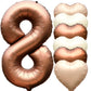 Jonhamwelbor 40 Inch Number 8 Balloon Large Big Mylar Foil Number Helium Balloon With Heart Balloons For Girl Boy 8Th Year Old B