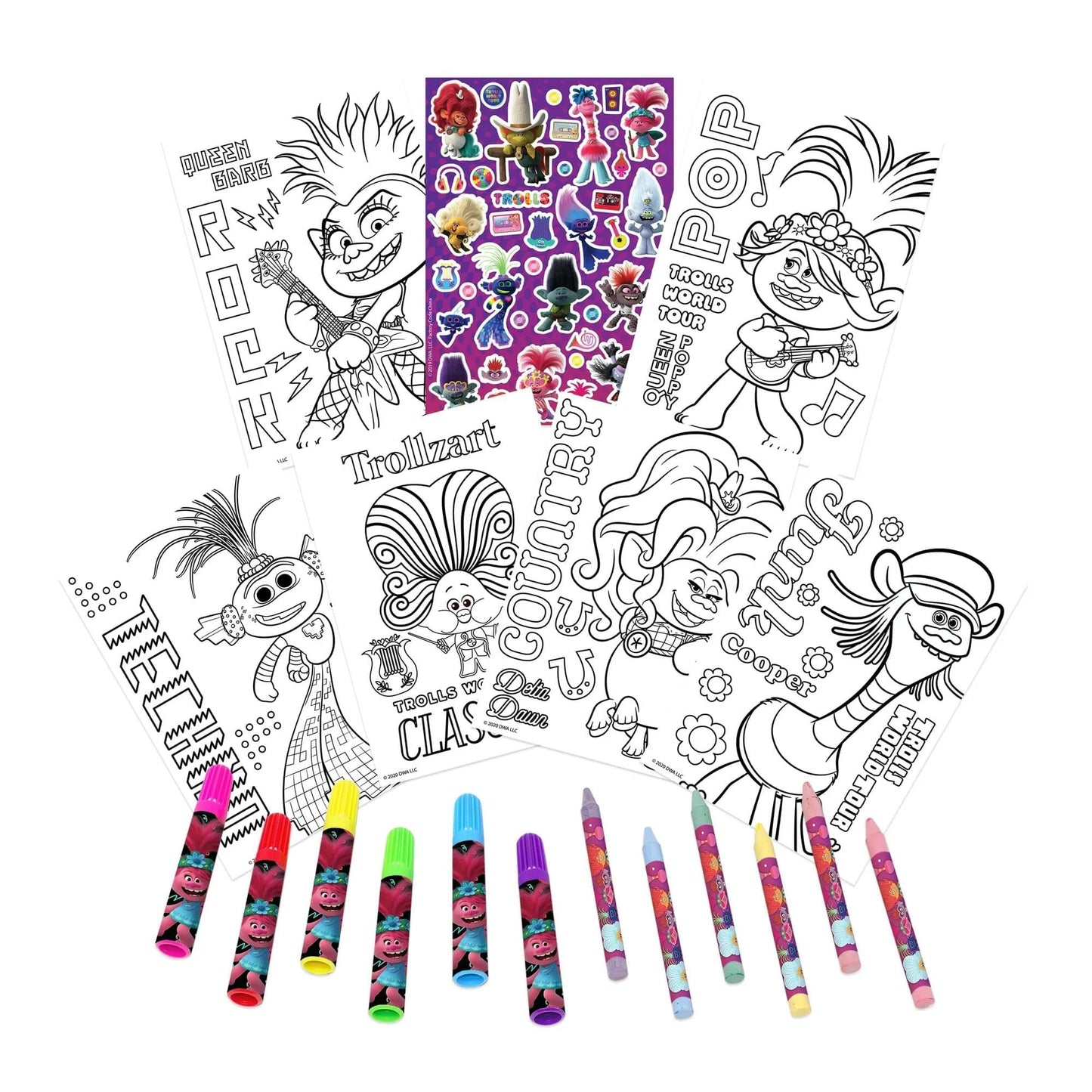 Innovative Designs Trolls Activity Egg Craft Kit | Coloring Pages | Stickers | Markers | Crayons,Purple