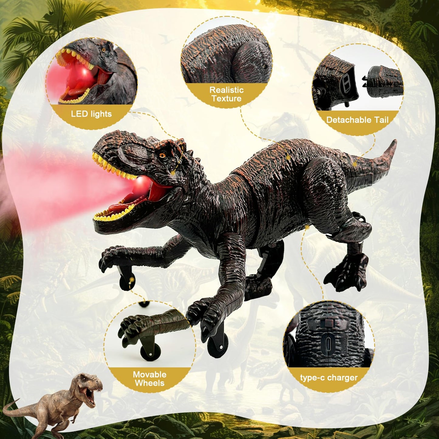 Talgic Remote Control Dinosaur For Boys 4-7, Robot Dinosaur Toys For Kids 5-7, Rc Dinosaur With Realistic Legs & Spray Stream,Remote Dinosaur Toys For Kids3 4 5 6 9 Year Old Boy Birthday Gift (Red)