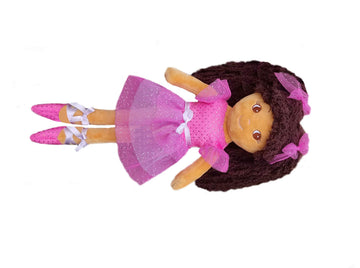 Girlzndollz 600576 Elana Multicolor Ballerina Doll, 14', Pink, Purple