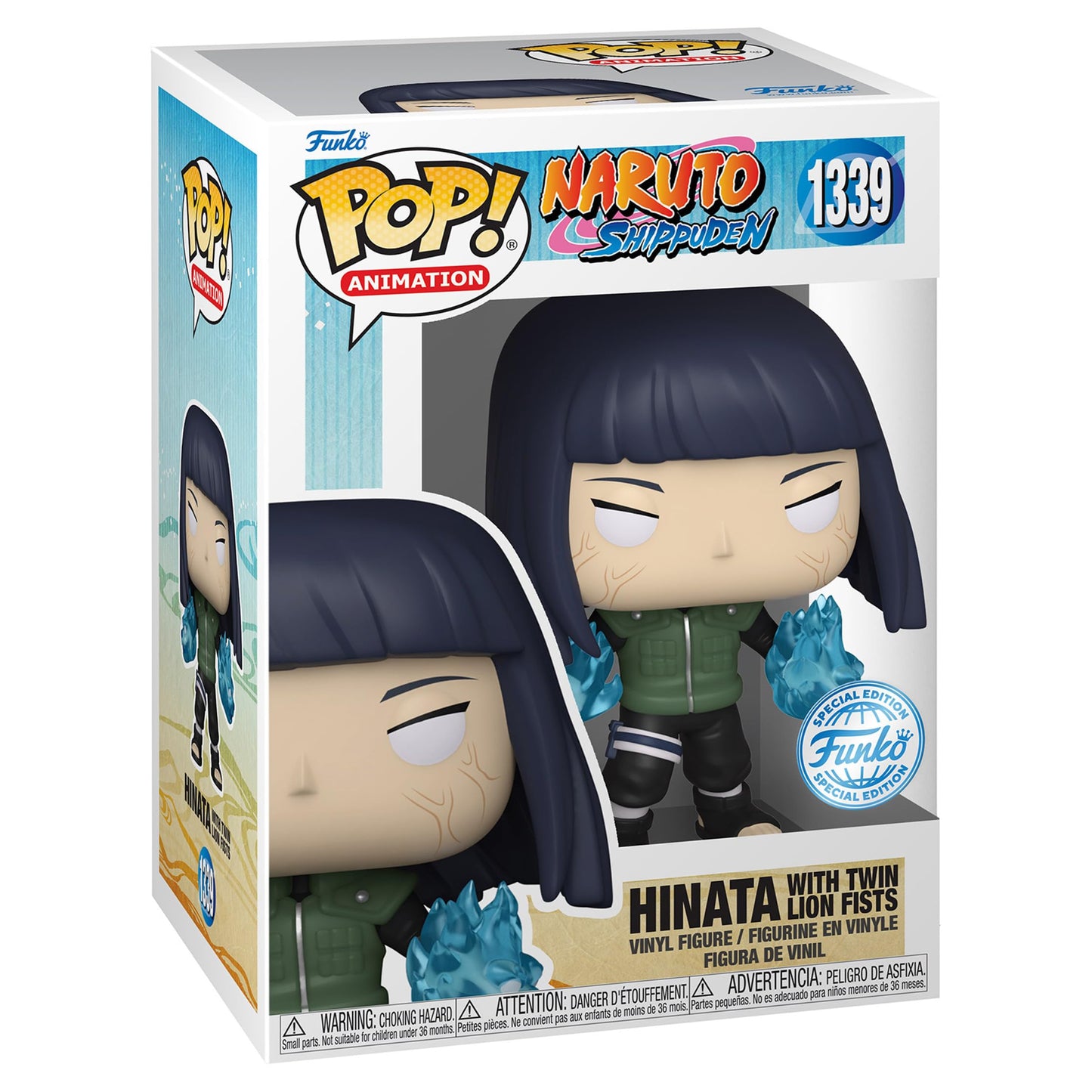 Funko Pop! Animation: Naruto Shippuden - Hinata Hyuga Byakugan Princess with Two Lion Fists Special Edition Multicolor limited availability Vinyl Figure #1339 (Common)
