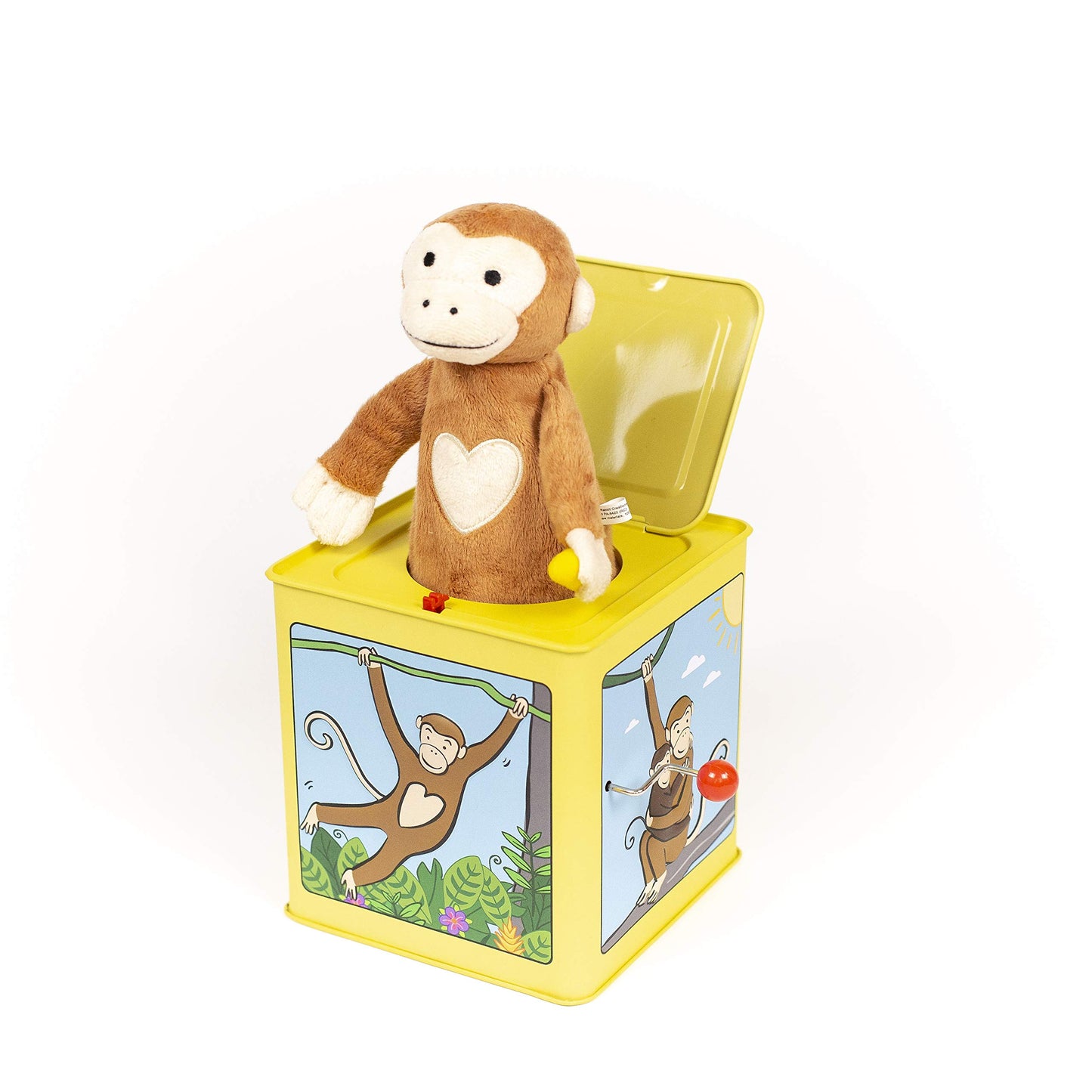 Jack Rabbit Creations Monkey Jack-in-the-Box Toy, Plush, Plays "Pop Goes The Weasel", 1 EA, Tin, Kids Age 3+
