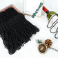 100 PCS Black Bead Necklace, Halloween Black Bead Necklaces, Mardi Gras Oval Beads, 30.5'' Metallic Beaded Party Necklaces for H