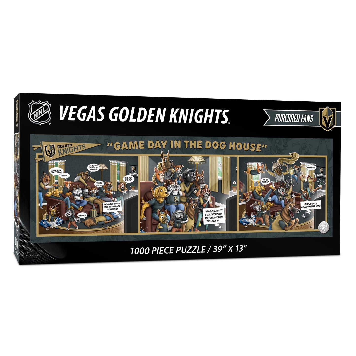 YouTheFan NHL Puzzle - Vegas Golden Knights Game Day 1000pc, Cardboard, Team Colors, One Size, Model 2506555