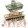 Maozyhomie Ww2 Army Tank And Army Men Toys Playset, 2Pc Us Tank-6 Models With 10Pc Toy Soldiers, Desert Tan And Olive Drab Green