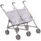 Jc Toys | Berenguer Boutique | Twin Umbrella Baby Doll Stroller | Elephant Theme | Gray | Ages 2 +
