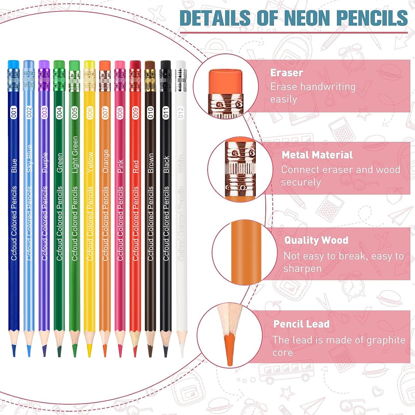 Ccfoud Colored Pencils Bulk,36 Packs Of 12 Count,Colored Pencils Set,Coloring Pencils 432 Count,Bulk School Supplies For Teacher