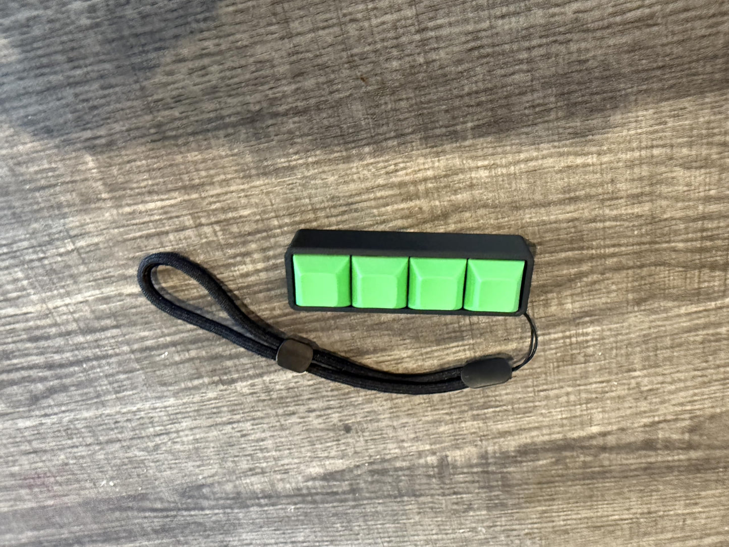 Four-Button Clicky Mechanical Switch Fidget Toy | Stim Toy, Stress Relief, Adhd (Black Base, Green Keycaps)