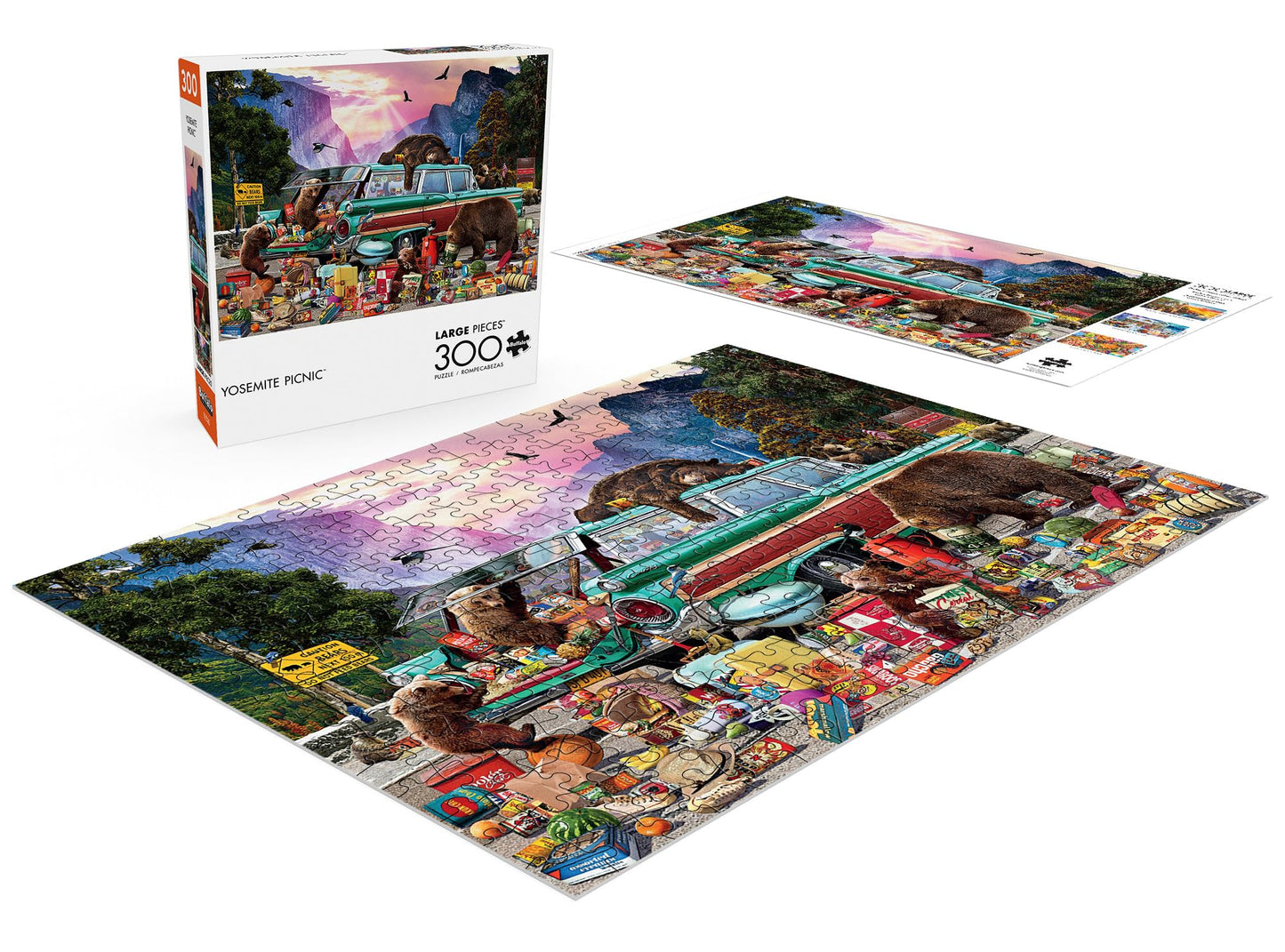 Buffalo Games 300 Piece Jigsaw Puzzle - Yosemite Picnic, Large, Multicolor, Model 22511, Perfect for Game Nights