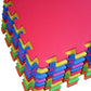 Poco Divo 9-Tile Multi-Color Exercise Mat, Solid Foam Eva Playmat, Baby Safety 9Sqft Soft Play Floor, Square Tiles Kids Interloc