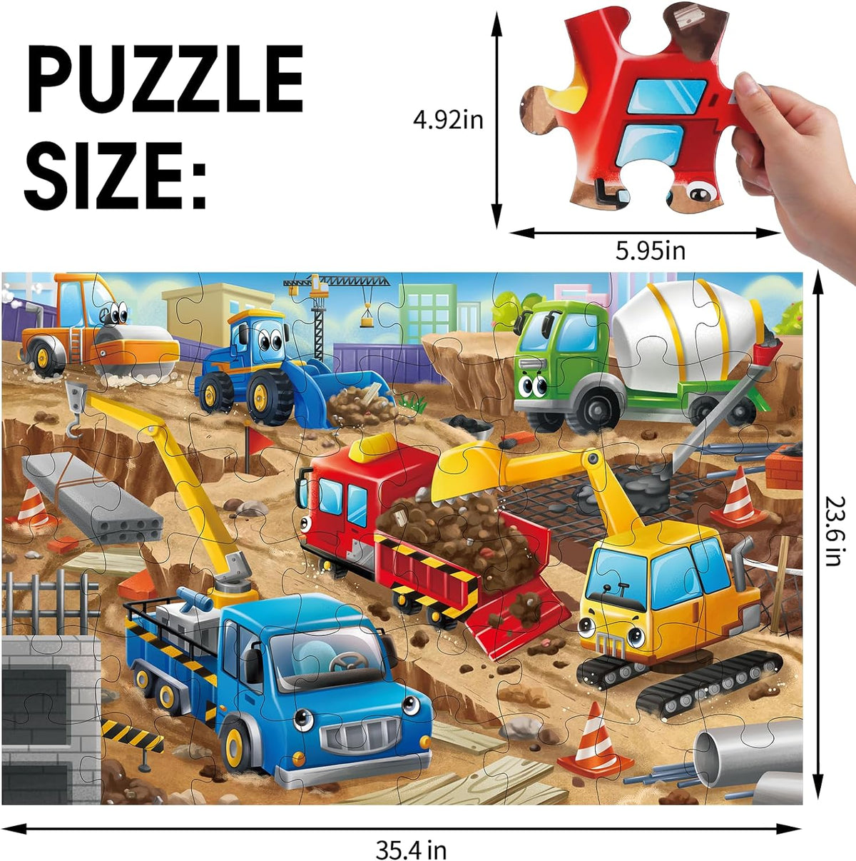 Giant Construction Site Floor Kids Puzzle