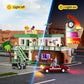 FUNWHOLE City Car-Hotel Building Set - 1970 Pcs Modular Twilight Motel with LED Lights, Plastic, Model F9054 for Adults & Teens