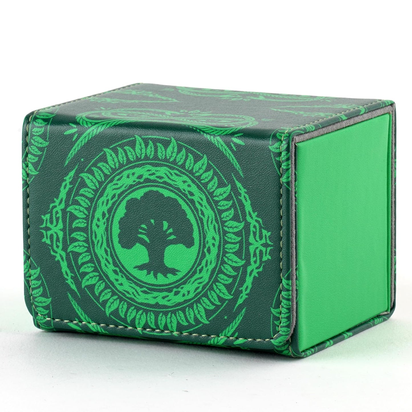 Deck Box for MTG Cards  Trading Commander Deck Case Holds 120+ Sleeved Cards  PU Leather Magnetic Collectible Card Storage Box Fits for TCG Magic Card (Green)