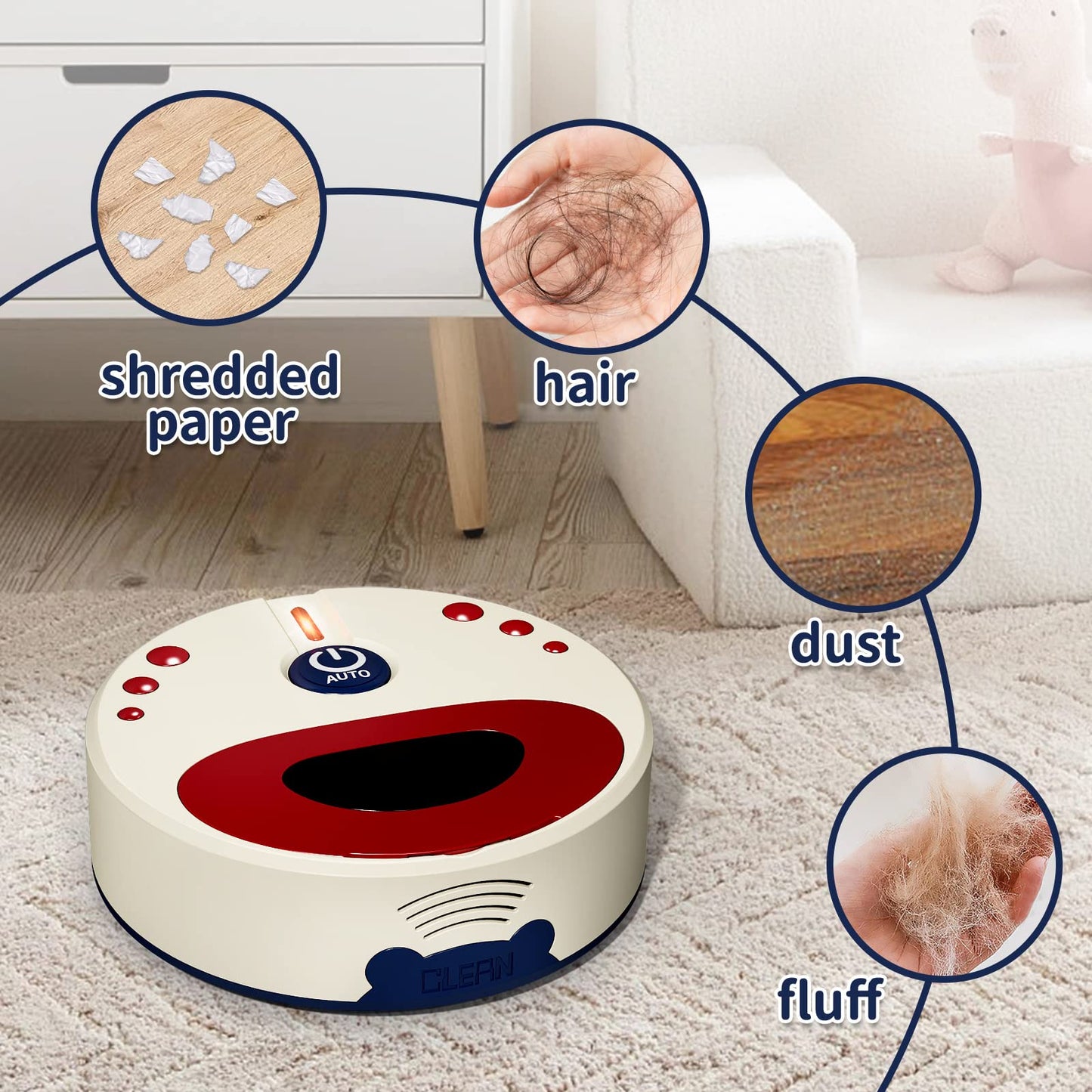 Jovow Kids Cleaning Set For Toddlers, 10 Pcs Pretend Play Educational Set Includes Kids Vacuum That Really Works With Lights & L