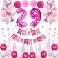 Sweet 29Th Birthday Decorations For Women, Pink And White 29 Happy Birthday Balloons, 29Th Birthday Party Supplies Including Pin