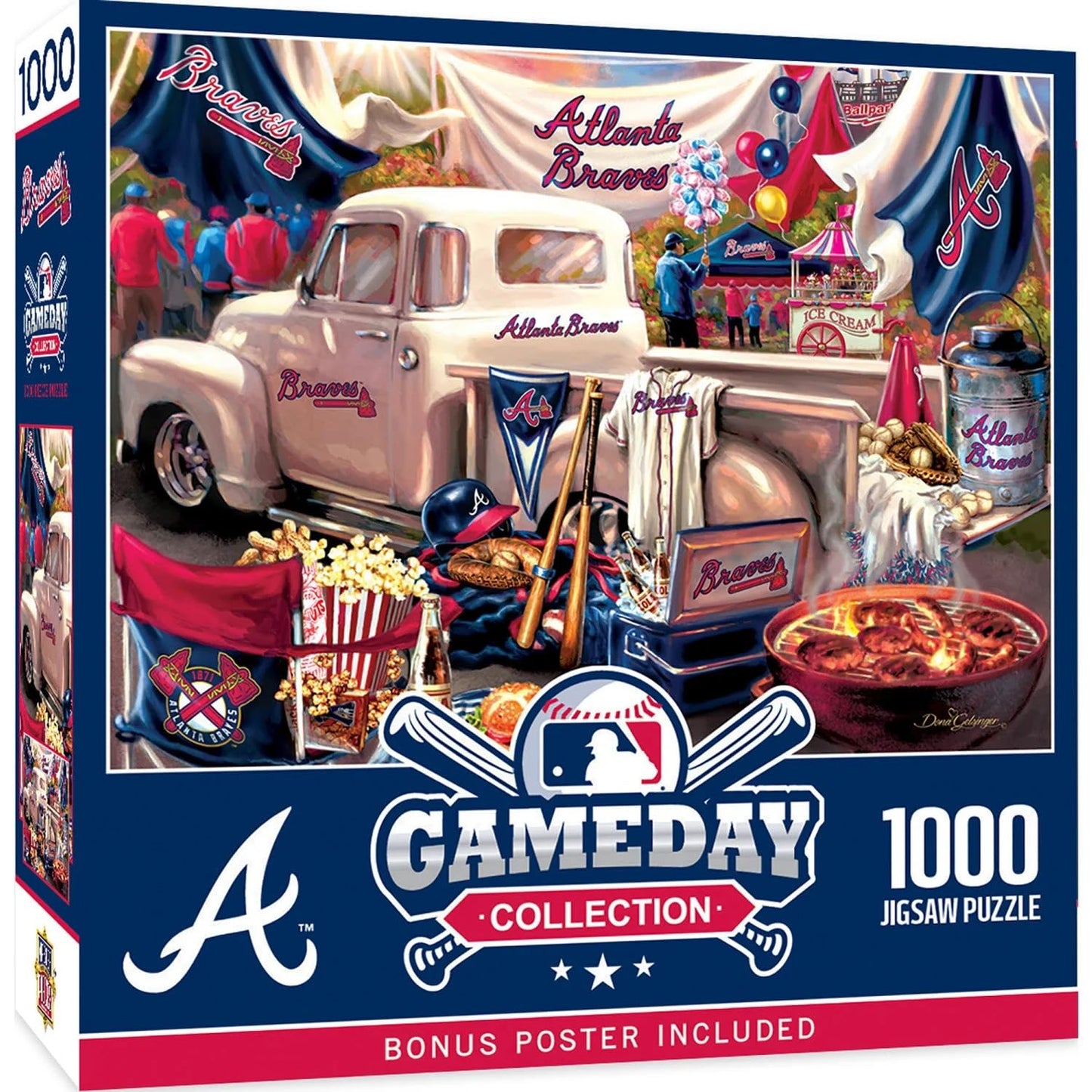 MasterPieces 1000 Piece Jigsaw Puzzle for Adults - MLB Atlanta Braves Gameday - 19.25x26.75
