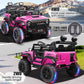 Hikole 24V Ride On Car With Remote Control, 2 Seater Electric Car For Kids W/20 Inch Wide Seat, 4X100W Motor, Led Headlight & Mu