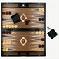 Woodronic 17' Wooden Backgammon Set For Adults, Folding Classic Board Game, Best Strategy Game And Smart Game Of Tactics, Walnut Mahogany Case