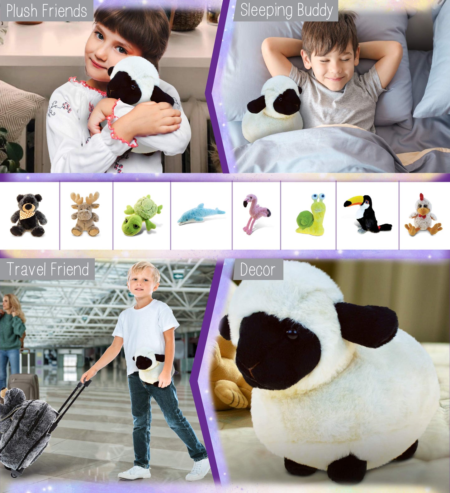 Puzzled DolliBu Valais Blacknose Sheep Super Soft Stuffed Animal, Cute Realistic Stuffed Animals for Girls. Boys and Adults Anim