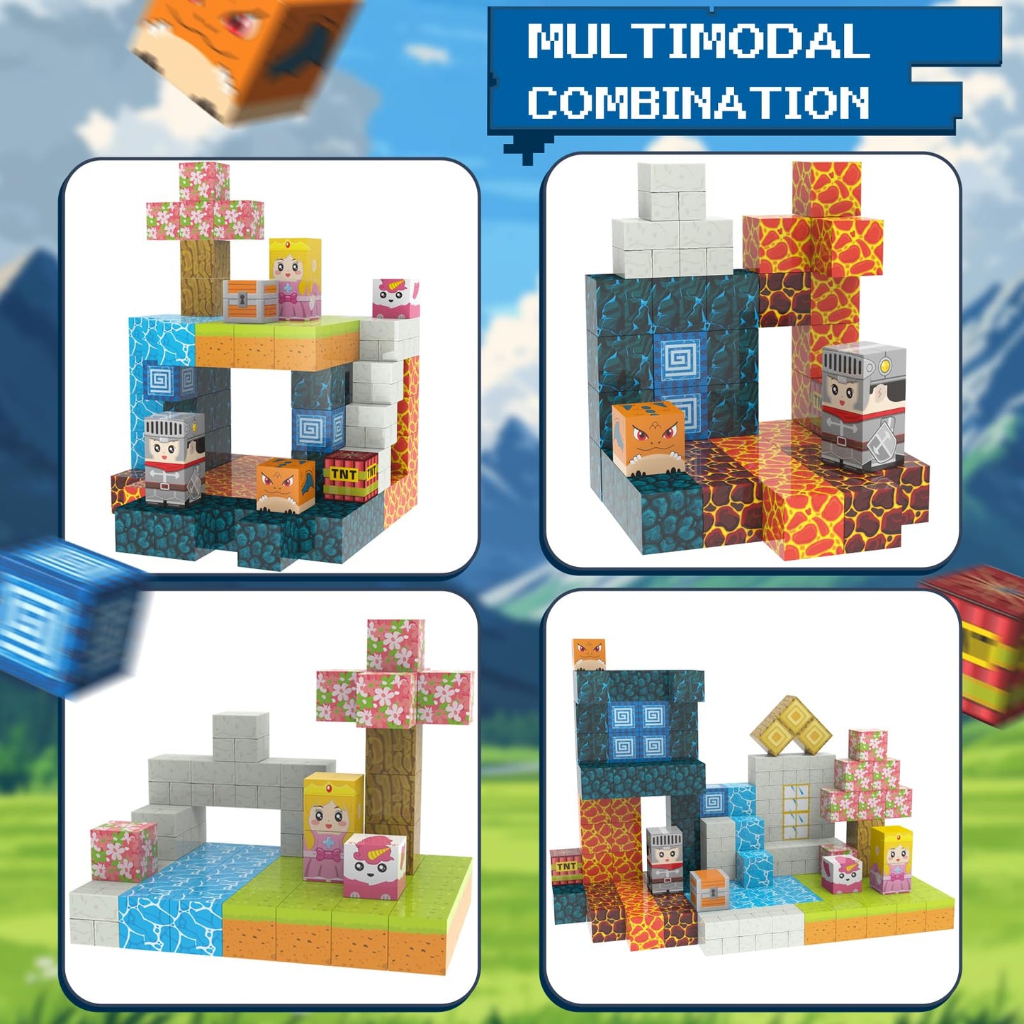 Dcwunk Magnetic Building Blocks - 150PCS Build Magnet World My Magic Portal Set, Toddler Toys STEM Montessori Sensory Toys for 3