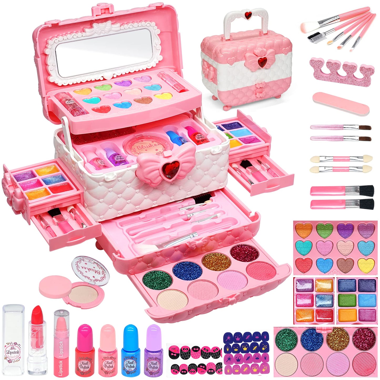Kids Makeup Kit for Girl - Kids Makeup Kit Toys for Girls,Play Real Makeup Girls Toys, Washable Make Up for Little Girls, Non To